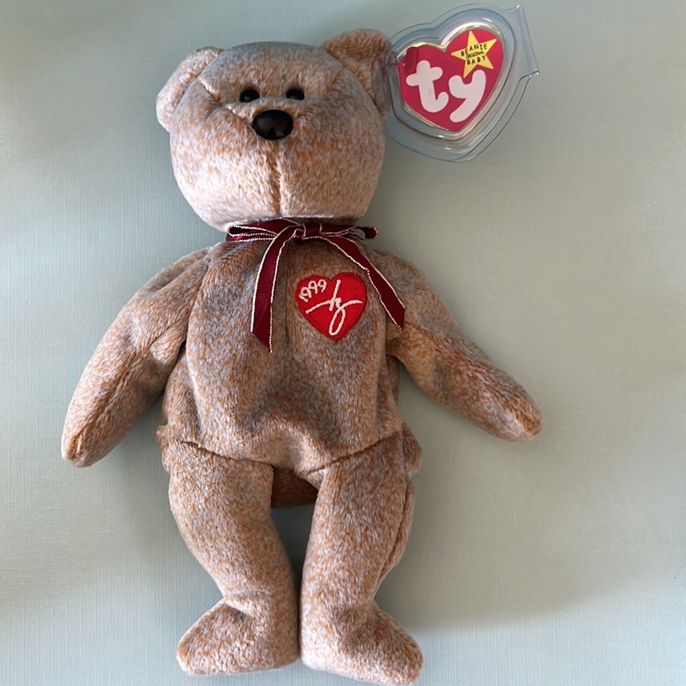 TY Brown 1999 Signature Bear Plush Toy with Tags - Picture 8 of 9